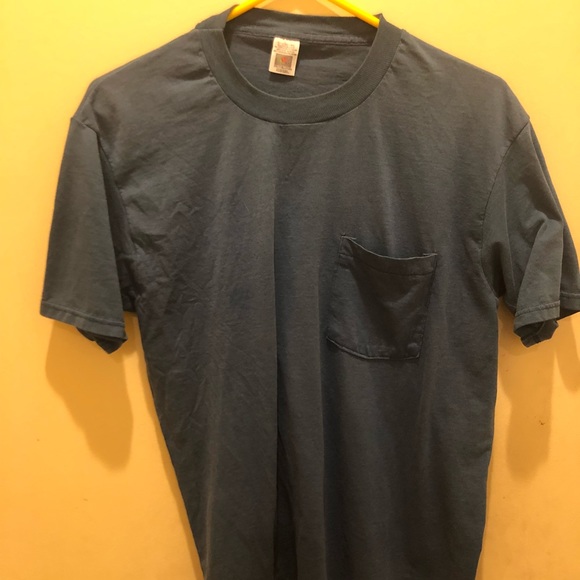 fruit of the loom golden blend pocket tee
